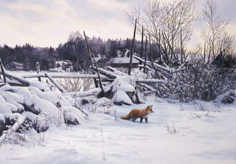 R�dr�v vid Norrhult, olja, 140x100 cm