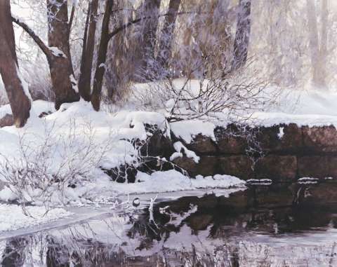 Oväntat möte, olja, 180x120 cm